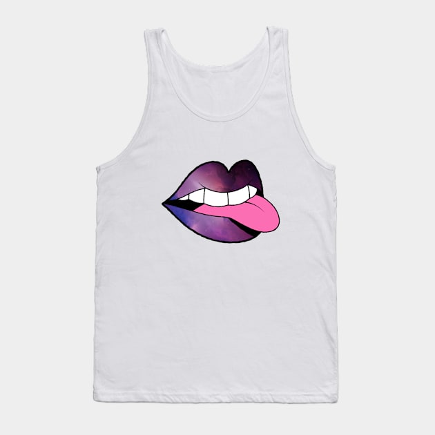 Purple Nebula Mouth Tank Top by KindlyHarlot